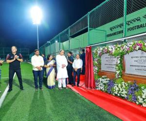 CM Naveen Patnaik inaugurates three Football Training centers in Bhubaneswar