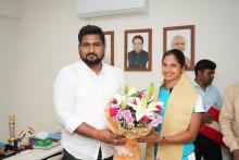 Sports Minister felicitates Srabani Nanda with cash award